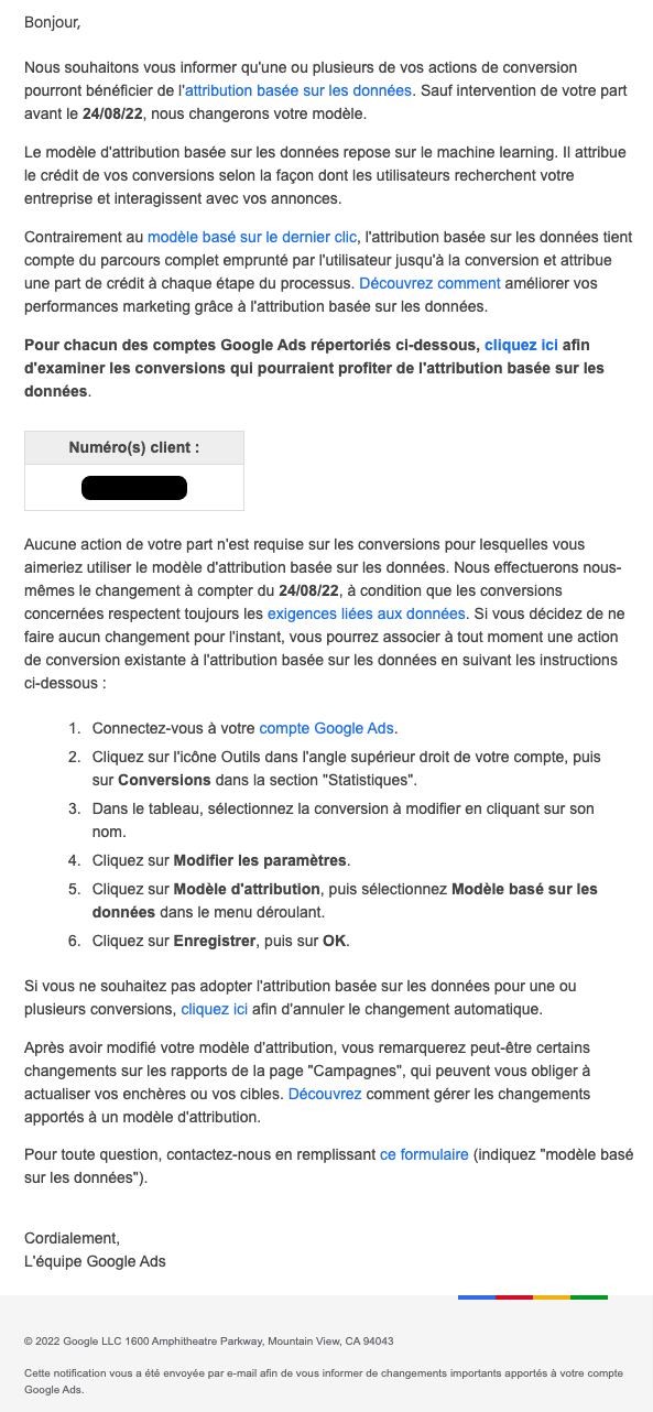 Google va automatiquement changer les modèles d’attribution des annonceurs